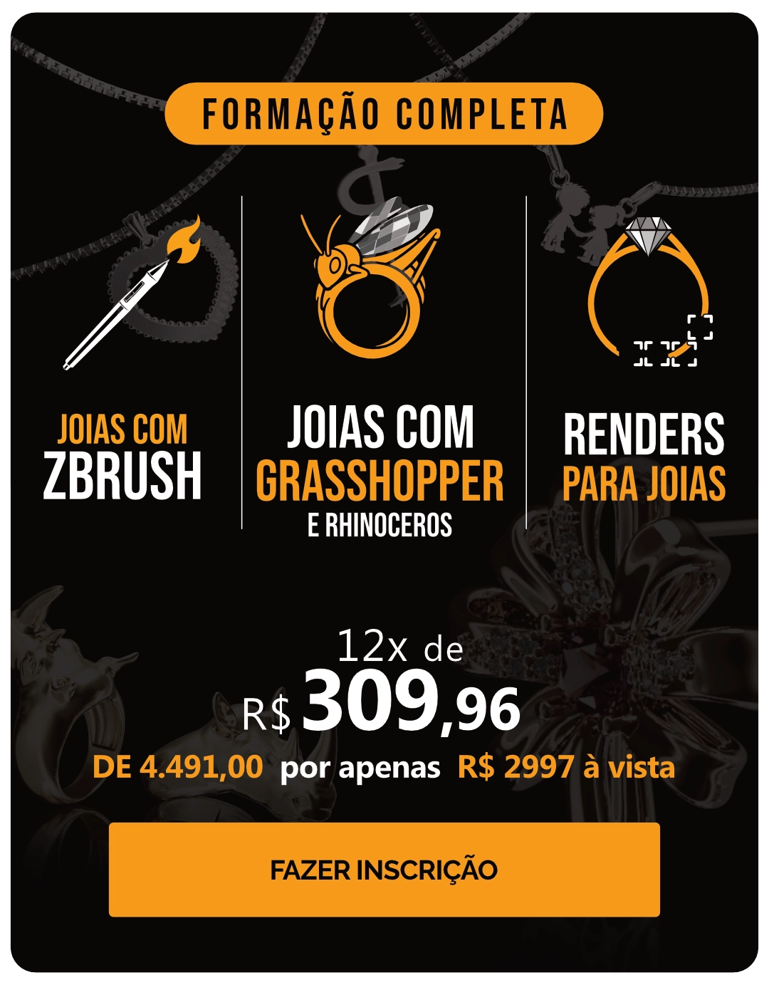 curso de joias 3D com rhinoceros, Zbrush e Renderização de joias 3D curso de joias 3D com rhinoceros, Zbrush e Renderização de joias 3D
